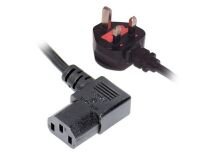 5m UK Mains 10A Plug to 90° C13 (Kettle)