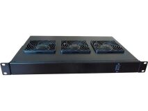 EXCEL 1U Rack Mount Fan Tray (3 Way) BLACK