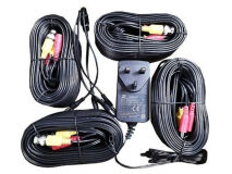 (4) CCTV RG59+DC Pre-Terminated Lead+ PSU