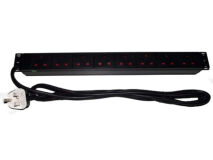 ALL-RACK 8 Way Horizontal PDU c/w UK Lead